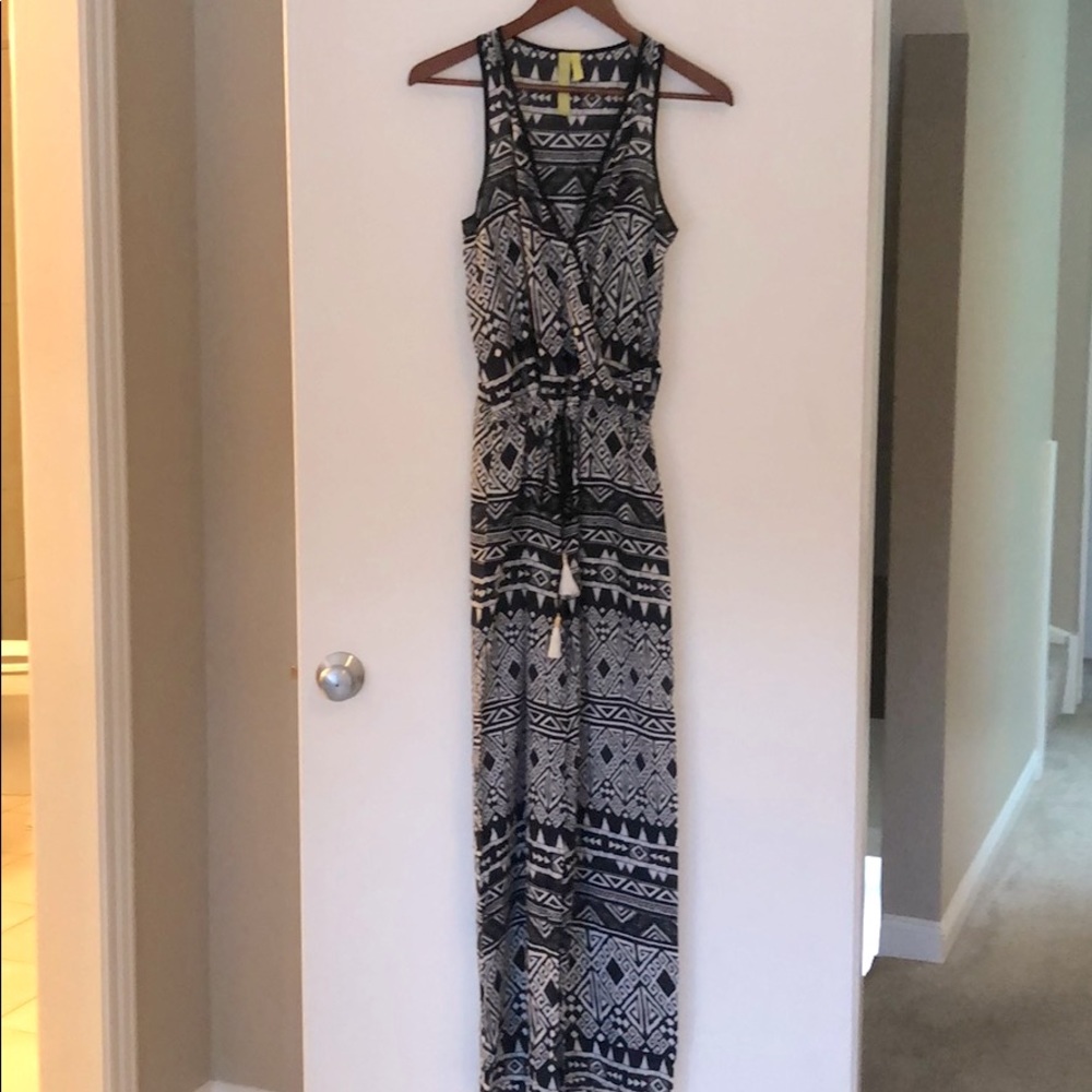 Black and white long jumpsuit